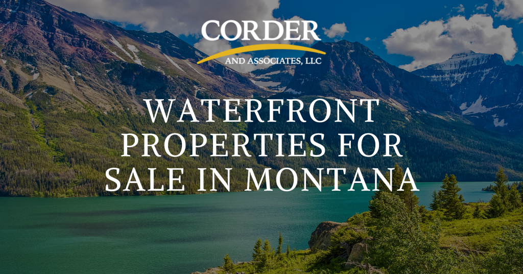 A Graphic Displaying The Article Title Of Waterfront Properties For Sale In Montana