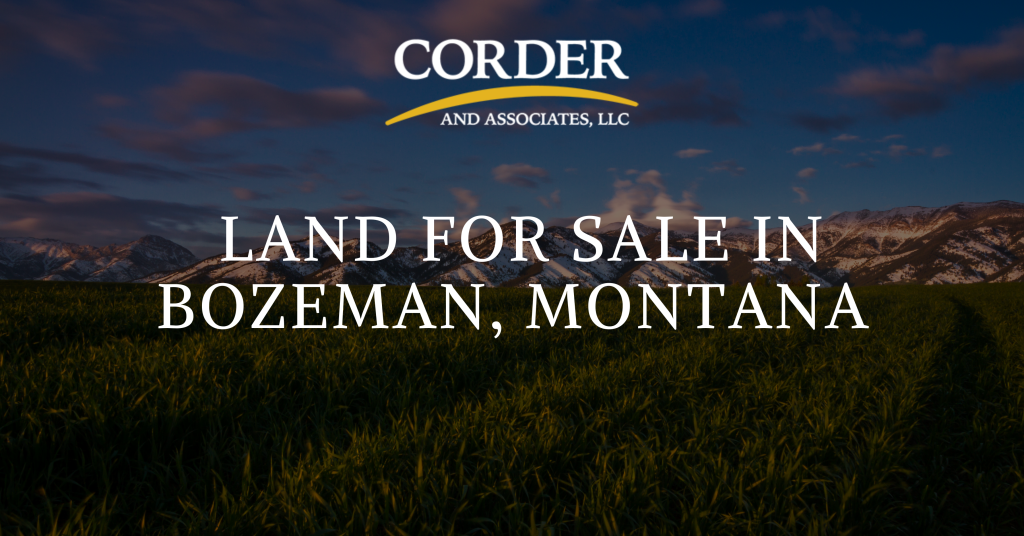 graphic displaying page title land for sale in bozeman montana